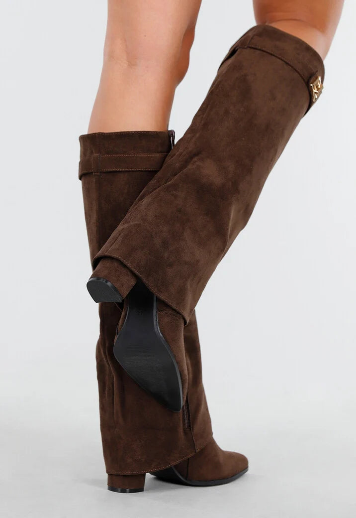 Bottes montantes en matière textile pour femmes