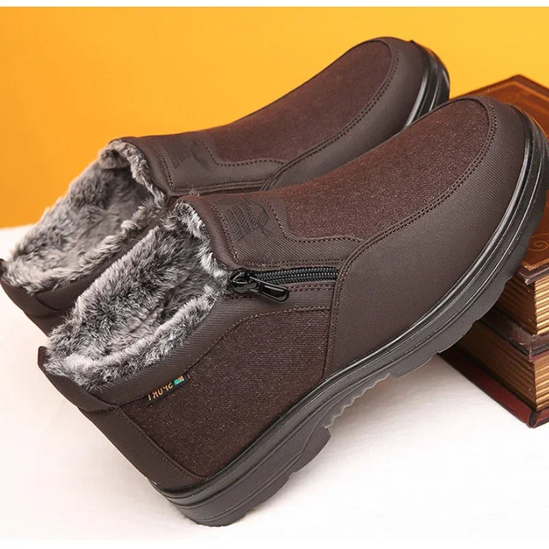 Chaussures d'hiver doublées de fourrure pour homme