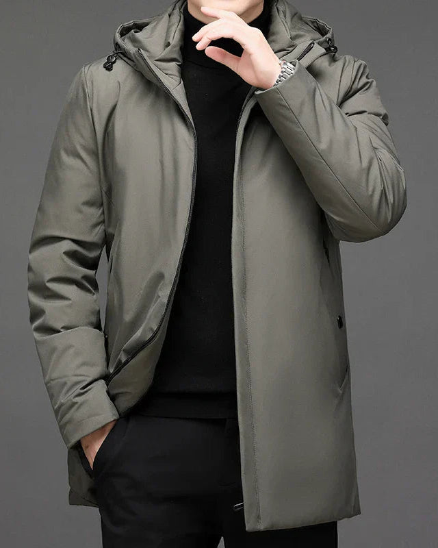 Parka med lynlåshætte til mænd