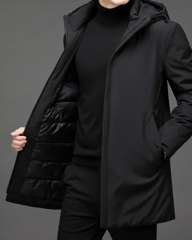 Parka med lynlåshætte til mænd