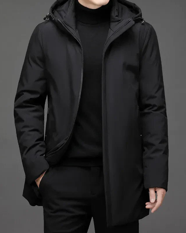 Parka med lynlåshætte til mænd