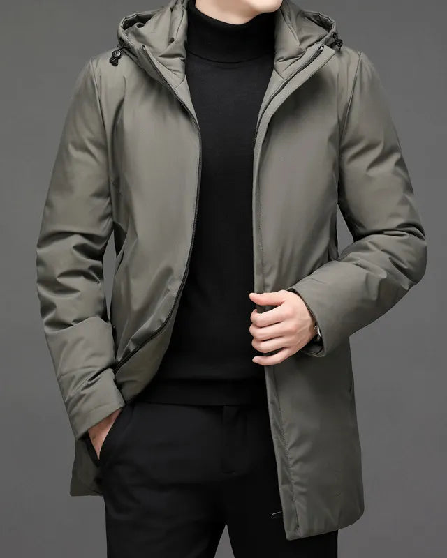 Parka med lynlåshætte til mænd