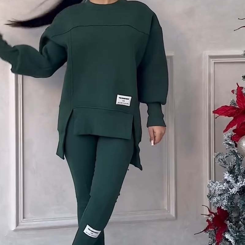 Ensemble Femme Haut Ample à Manches Longues et Pantalon Long Cheville