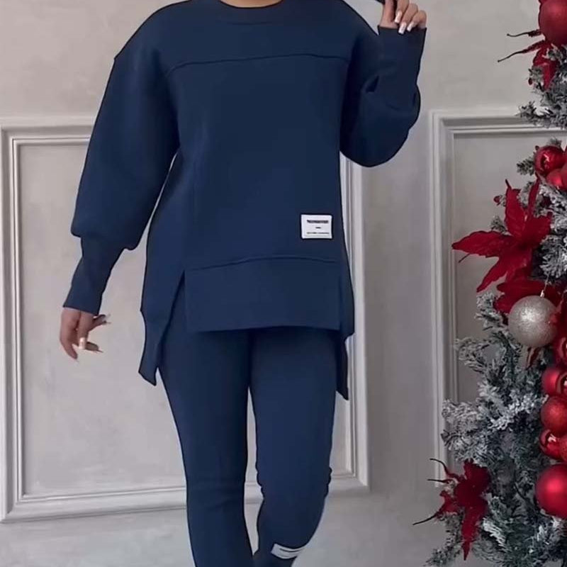 Ensemble Femme Haut Ample à Manches Longues et Pantalon Long Cheville