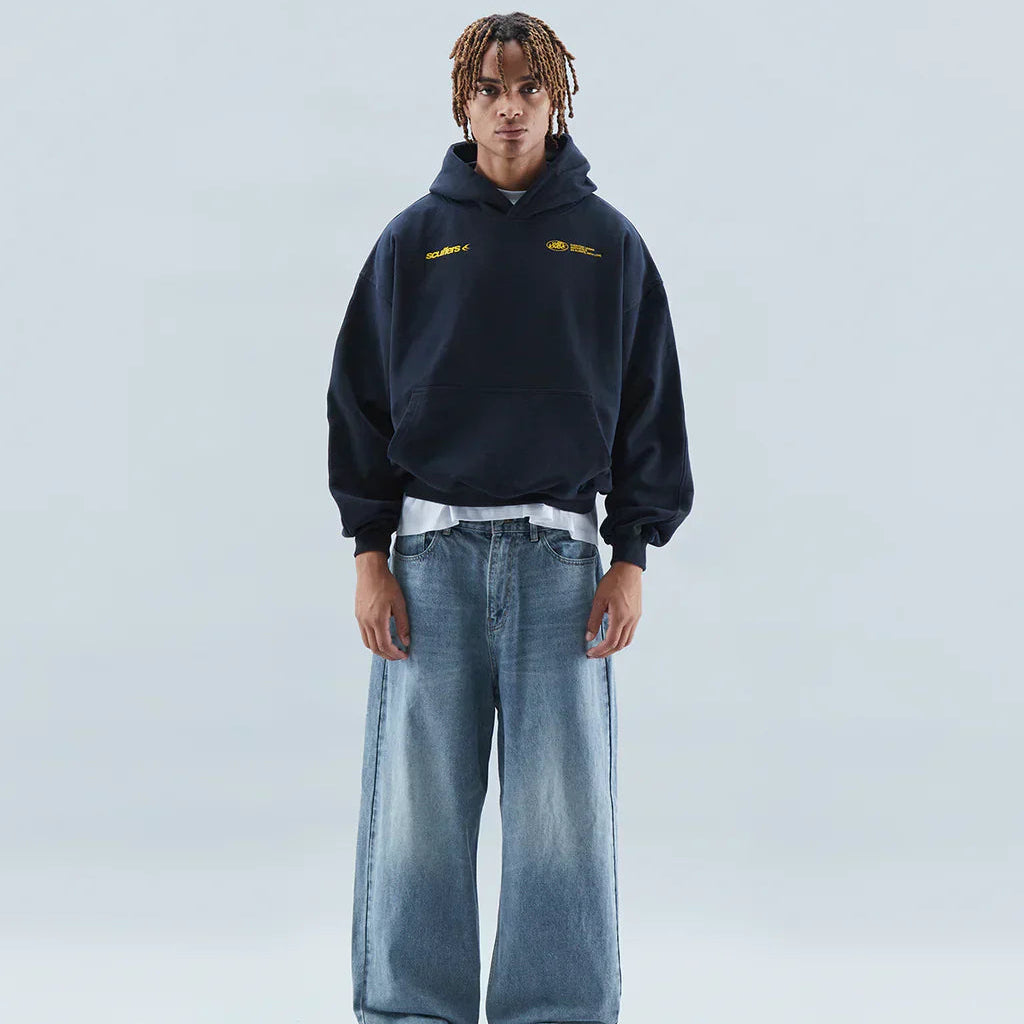 Sweat à capuche colorblock avec imprimé lettres pour homme