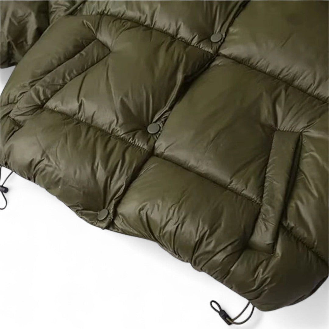 Veste matelassée à capuche courte pour femme