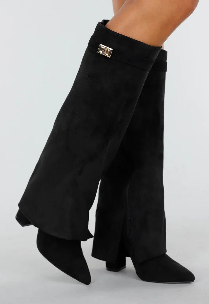 Bottes montantes en matière textile pour femmes