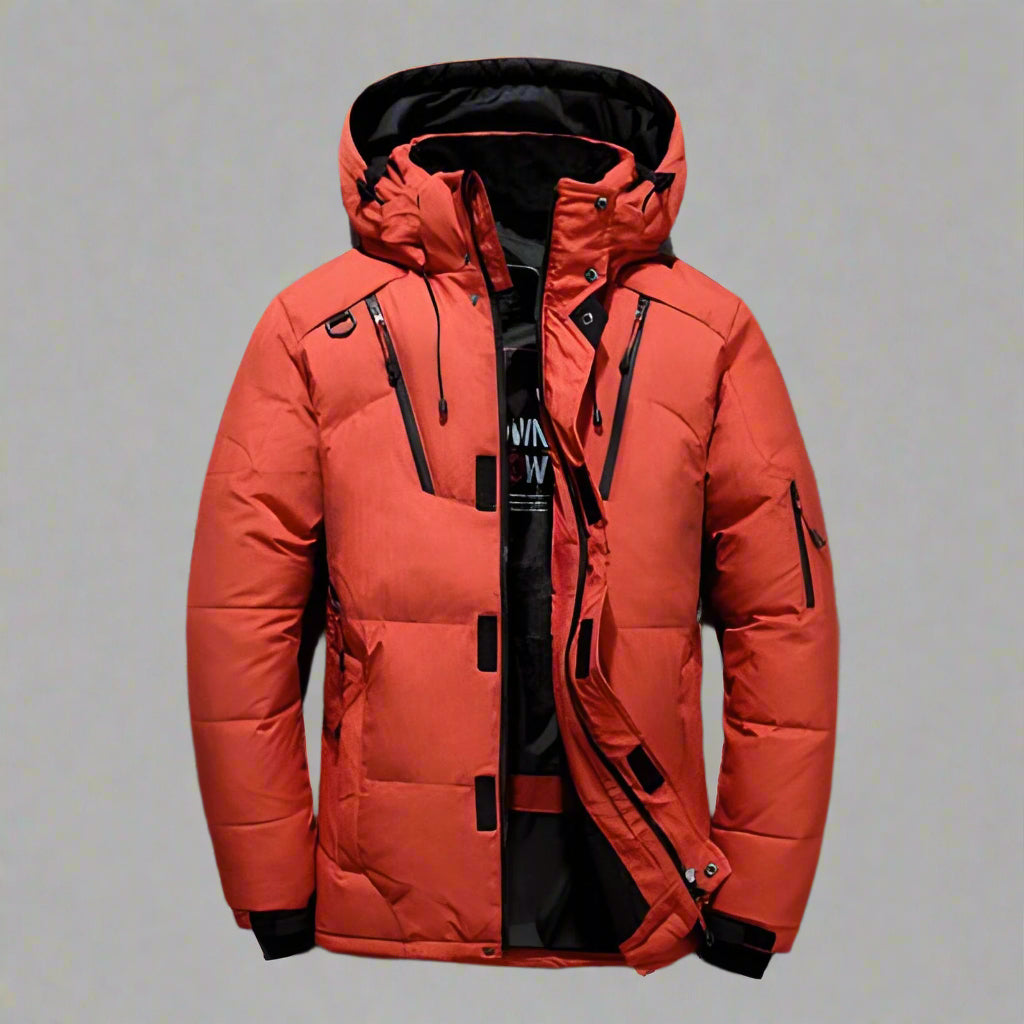 Doudoune matelassée à capuche pour homme en matière synthétique