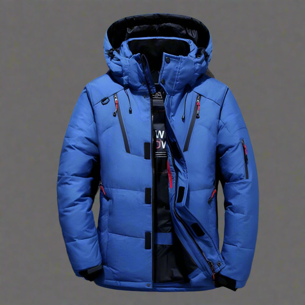 Doudoune matelassée à capuche pour homme en matière synthétique